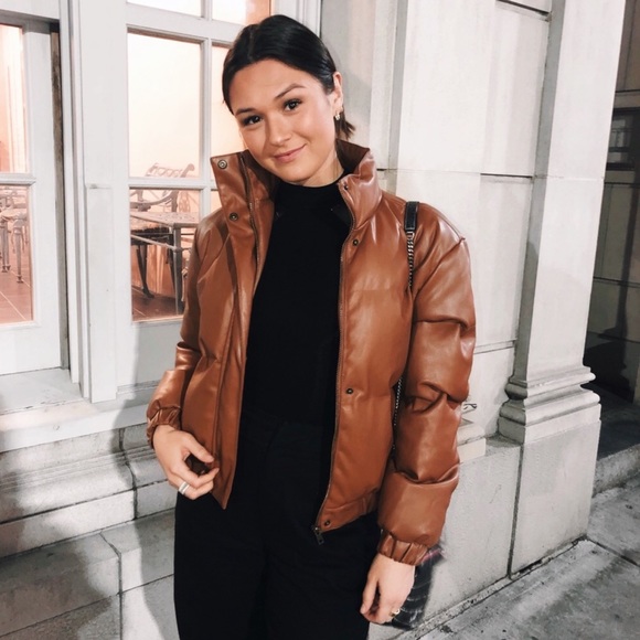 Jackets \u0026 Coats | Leather Puffer | Poshmark